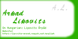 arpad lipovits business card